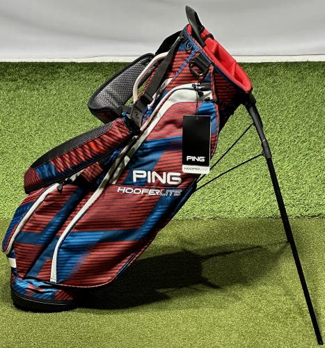 PING 2023 Hoofer Lite Stand 4-Way Carry Golf Bag Stars and Stripes NEW #96367