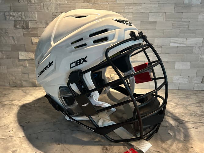New Large Cascade CBX Box Lacrosse Helmet - White