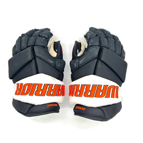 Warrior Alpha LX Pro - Used NHL Pro Stock Gloves - Bobby Brink (Black/White/Orange)