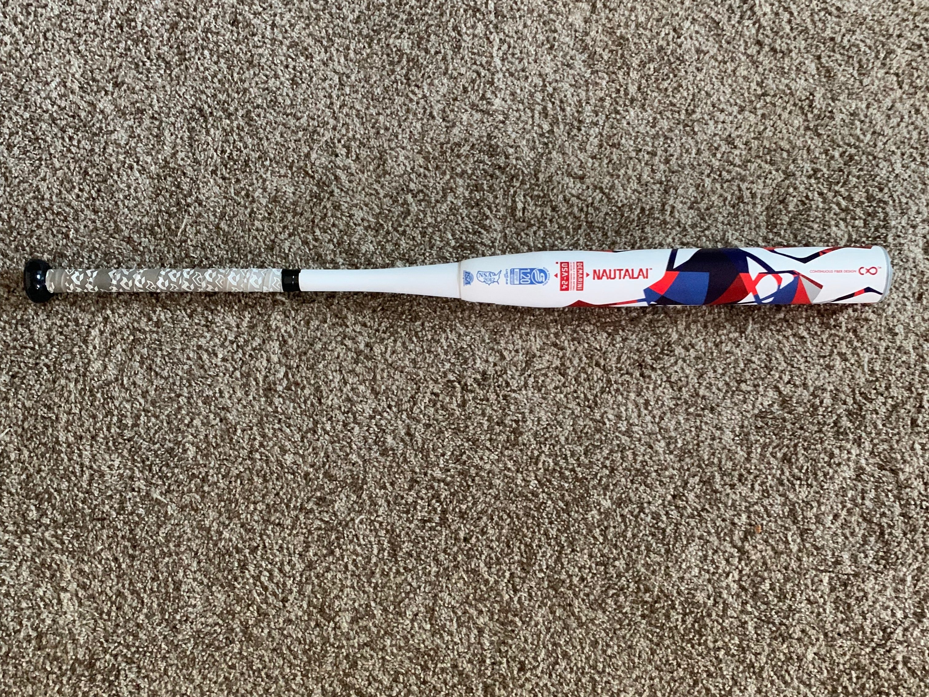 Batte De Softball DeMarini Nautalai Slowpitch, 34" 27 Oz, USSSA 1.20 BPF, Bleue