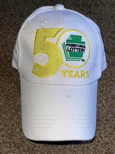 Pennsylvania Lottery 50 Years Hat Cap Mens Used Pre Owned One Size Adjustable.