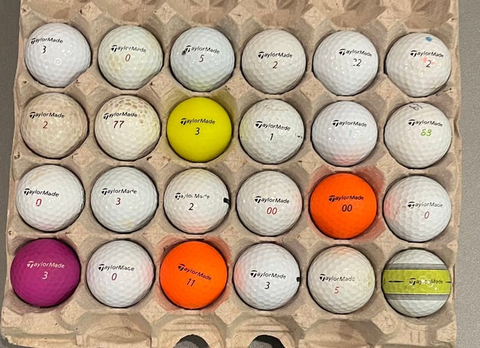 (24) TaylorMade assorted golf balls (distance / S / etc) 2 Dozen used/recycled LotT1