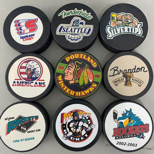 Western Hockey League vintage pucks