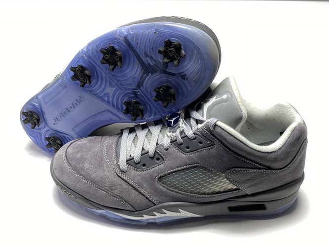 Air Jordan V 5 Low Golf Shoes Wolf Grey White Men's SZ 11.5