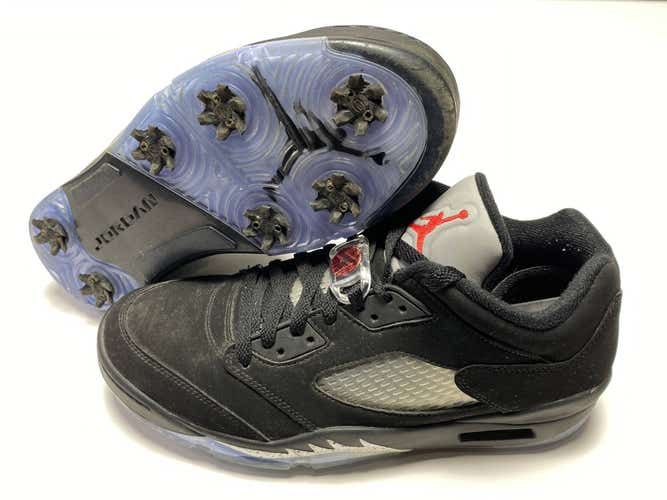 Air Jordan V 5 Low Golf Shoes Black Metallic Silver Men's SZ 11.5 ( CU4523-003 )