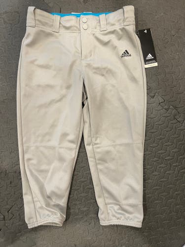 Gray New Youth Medium Adidas Softball Game Pants