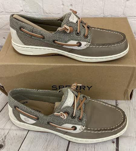 Sperry Top-Sider 80191 Textured Taupe Women's Boat Shoes Brown US 5.5 M UK 3 M