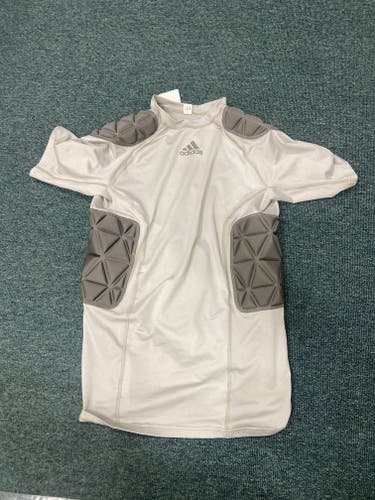 Adidas New Adult Large Techfit Smash Short Sleeve Padded Granite Compression Shirt