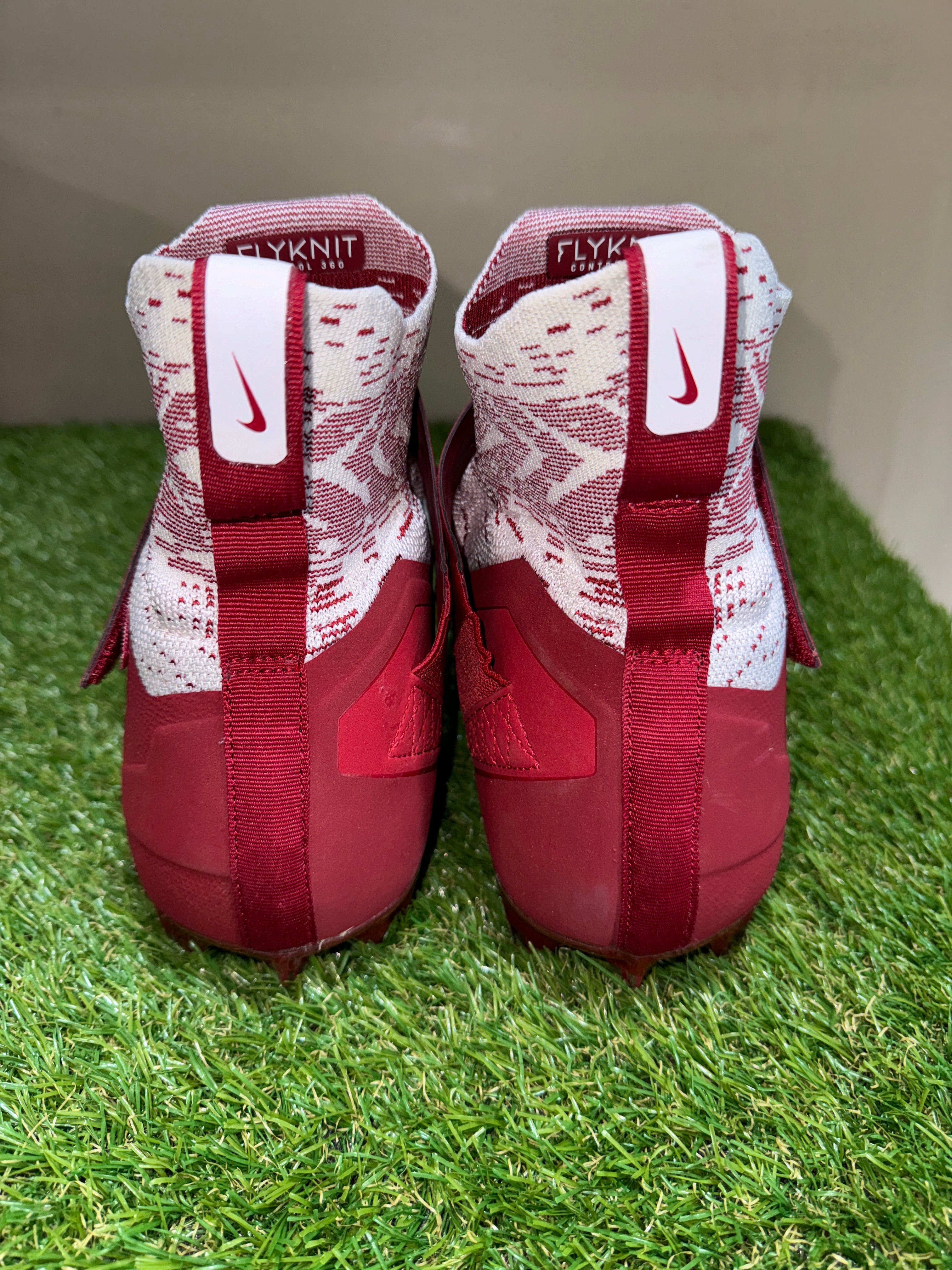 Nike Alpha Menace Elite Football Cleats White/University Red  display picture 1