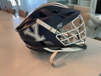 Yale Game Worn Used Blue Cascade S Helmet