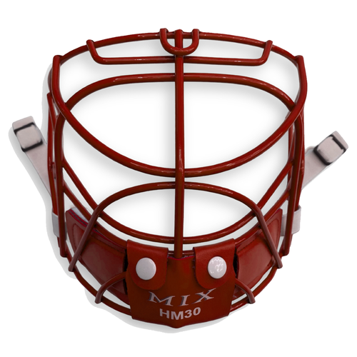 Mix Hockey HM30 Goalie RED Cat Eye Cage Combo Chin sling - 5 Sling Colors available 