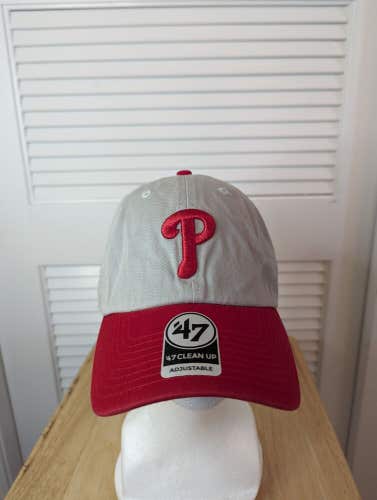 NWS Philadelphia Phillies '47 Clean Up Two Toned Strapback Hat MLB