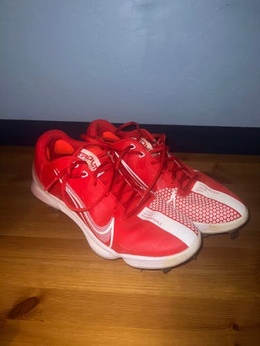Red Used Size 12 (Women's 13) Nike Metal Force Zoom Trout 7 Pro