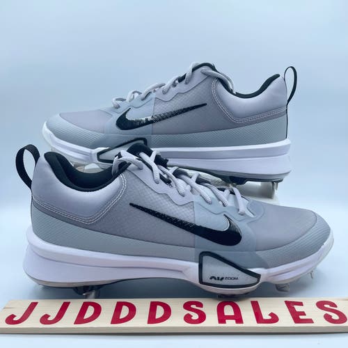 Nike Force Zoom Trout 9 Gray White Metal Baseball Cleats FB2907-002 Men’s Sz 10
