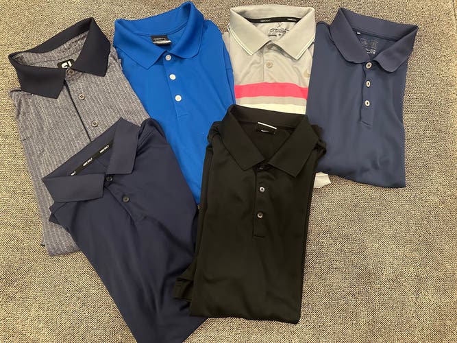 Nike Golf/ FootJoy/ Adidas men’s polo shirt bundle size XL