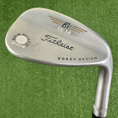 Titleist Vokey Spin Milled SM4 Chrome 56* 14 Bounce Wedge Steel Mens RH 35.25”