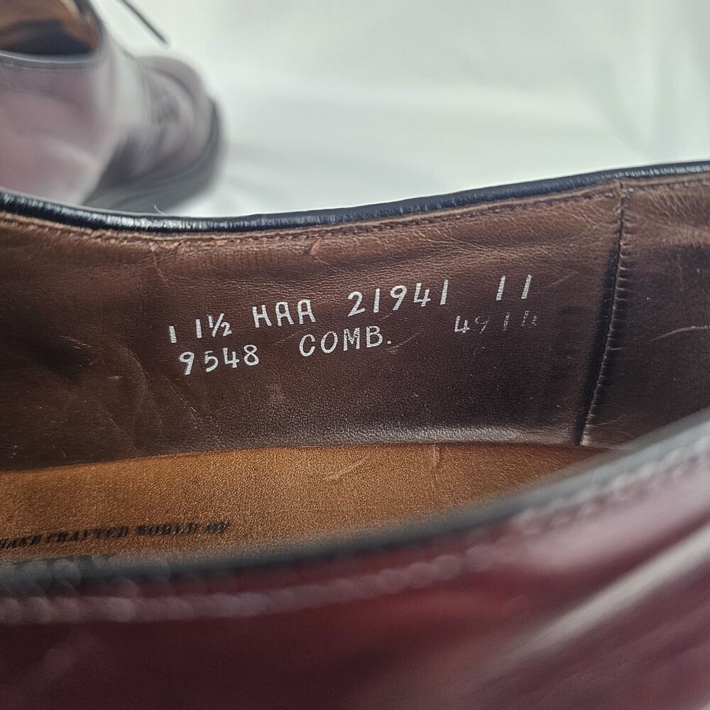 Allen Edmonds Leeds 9548 Mens Sz 11.5 AAA Burgundy Plain Toe  display picture 3
