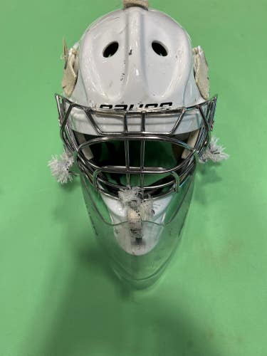 Used White Junior Bauer 940 Goalie Mask