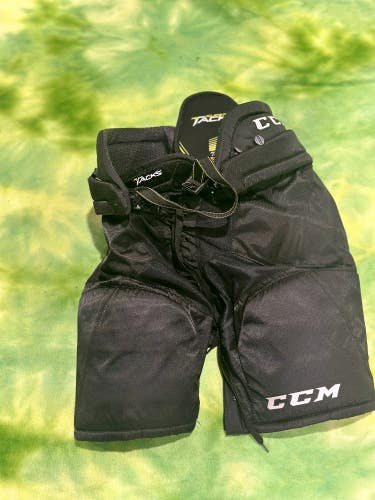 Black Used Junior Large CCM Super Tacks Hockey Pants