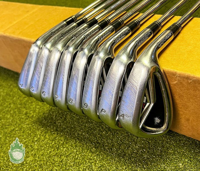 Used Right Handed TaylorMade R9 TP Irons 4-PW/AW X100 X-Stiff Steel Golf Set