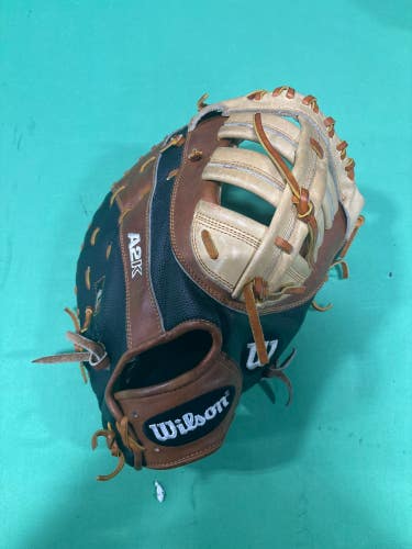 Brown Used Wilson A2K Right Hand Throw First Base Baseball Glove 12.25"