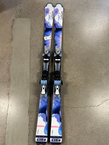 Used Women's Salomon Siam Intrigue 154 cm All Mountain Skis With Bindings