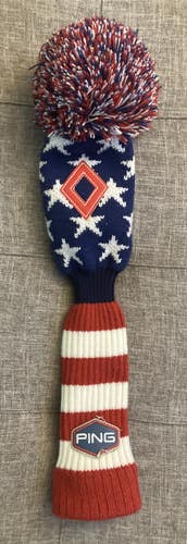 NWOT PING LIBERTY FAIRWAY WOO HEAD COVER - KNIT/POM POM