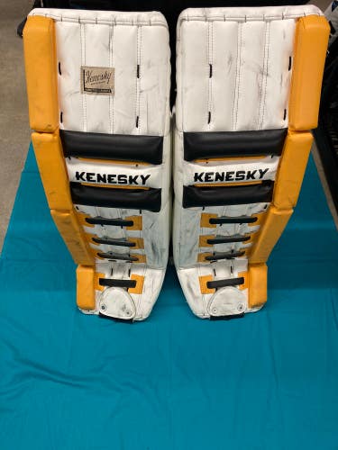 Yellow Used Kenesky 31" Intermediate Goalie Leg Pads