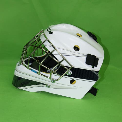 New Youth CCM Hockey Decal Axis 1.5 Goalie Mask White/Black