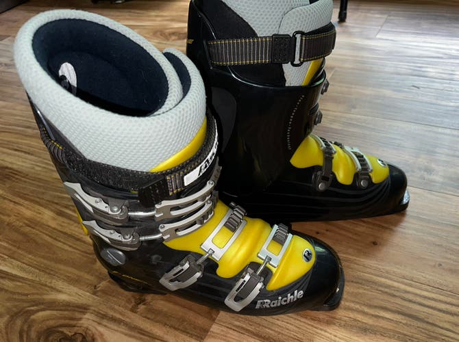 Raichle Downhill Ski Boots 44 black yellow