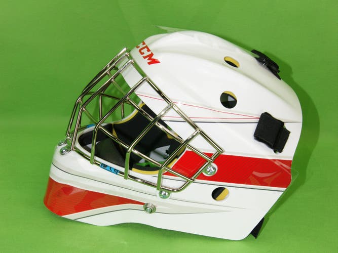 New Youth CCM Hockey Decal Axis 1.5 Goalie Mask White/Red