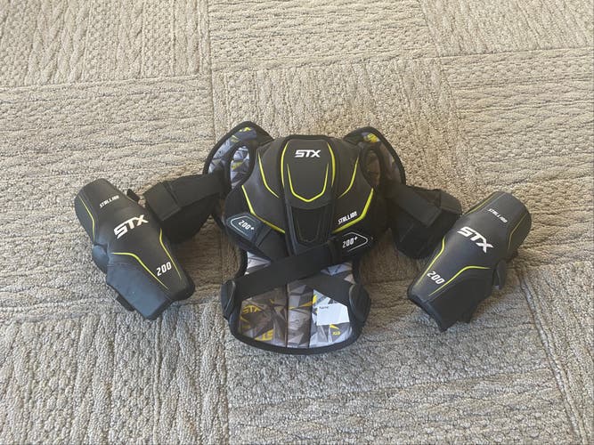 USED Small STX Stallion 200 Shoulder Pads + Small STX Stallion Arm Pads (BUNDLE)