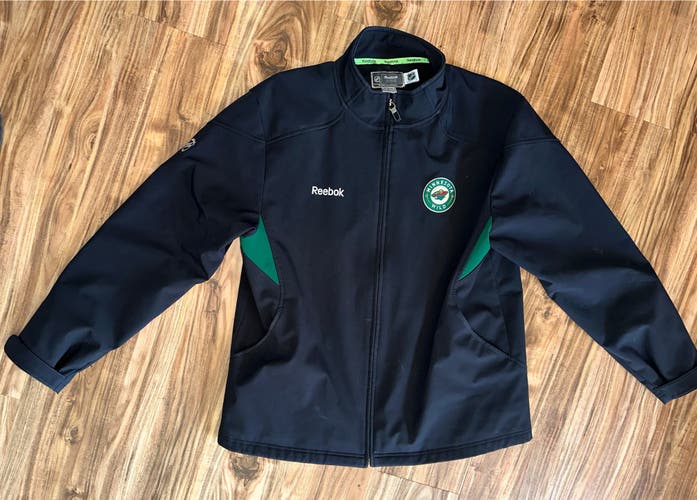 REEBOK MINNESOTA WILD FULL ZIP WIND BREAKER JACKET NHL HOCKEY XL