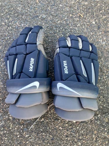 Blue Used Nike Vapor Lacrosse Gloves Large