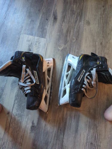 Used Intermediate Bauer 2s pro Hockey Goalie Skates Pro Stock 7