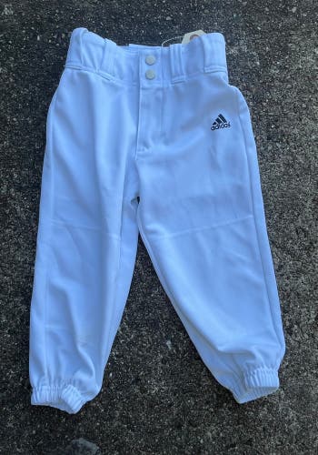 Used Adidas Aeroready Baseball Pants Youth XXS White A2-1