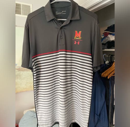 Maryland lacrosse Team Issued Black Polo (M)