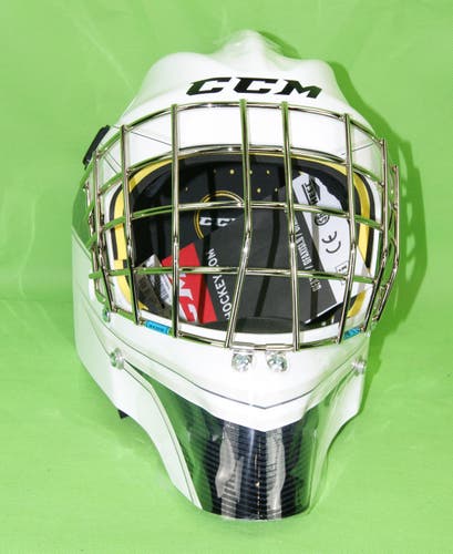 Senior New CCM Axis 1.5 Decal Goalie Mask White/Black