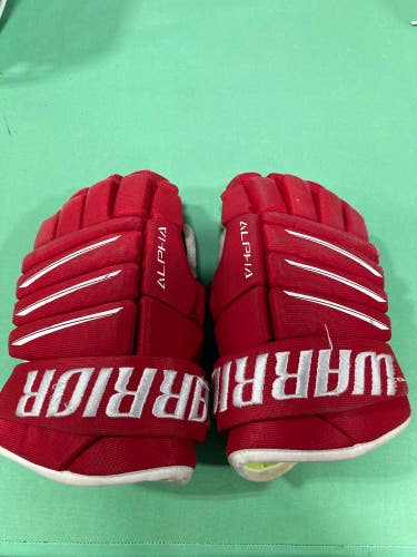 Red Used Junior Warrior Alpha QX4 Gloves 11"
