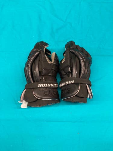 Black Used Warrior Evo Pro Lacrosse Gloves Extra Large