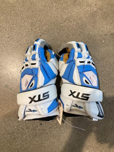 Blue Used STX Assault Lacrosse Gloves 13"