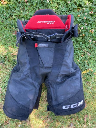 Black Used Junior Medium CCM Jetspeed FT4 Hockey Pants