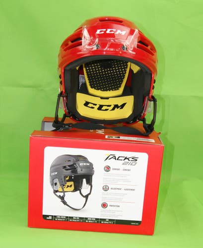 New CCM Hockey Tacks 210 Helmet Senior Red Large