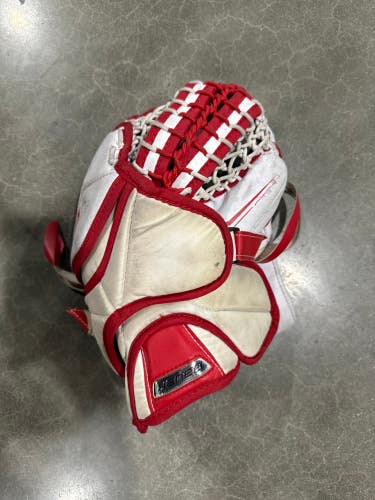 Red Used Junior Bauer Supreme S27 Goalie Gloves & Blockers Regular