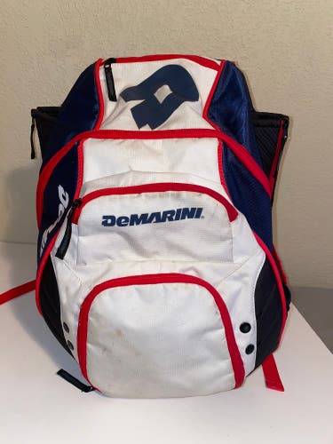 Demarini Voodoo Rebirth Bat Equipment Pack Baseball Backpack Red-White-Blue