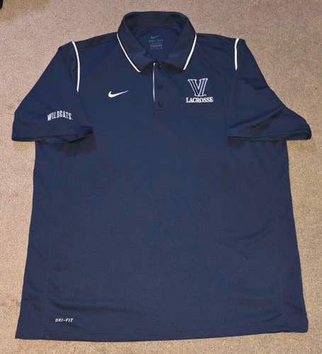 Villanova Wildcats Lacrosse Team Issued Nike Dri Fit Polo Shirt XL