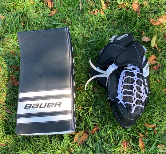 Used Bauer GSX Goalie Glove (Jr) & Blocker (INT)