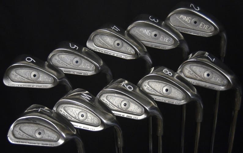 PING EYE2 IRONS SET 2 3 4 5 6 7 8 9 W L LENGTH:  (6) 37 IN  RIGHT HANDED REGULAR