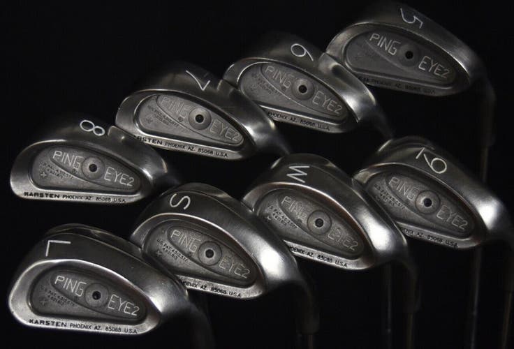PING EYE2 IRONS SET 5 6 7 8 9 W S L LENGTH:  (6) 38 IN  RIGHT HANDED