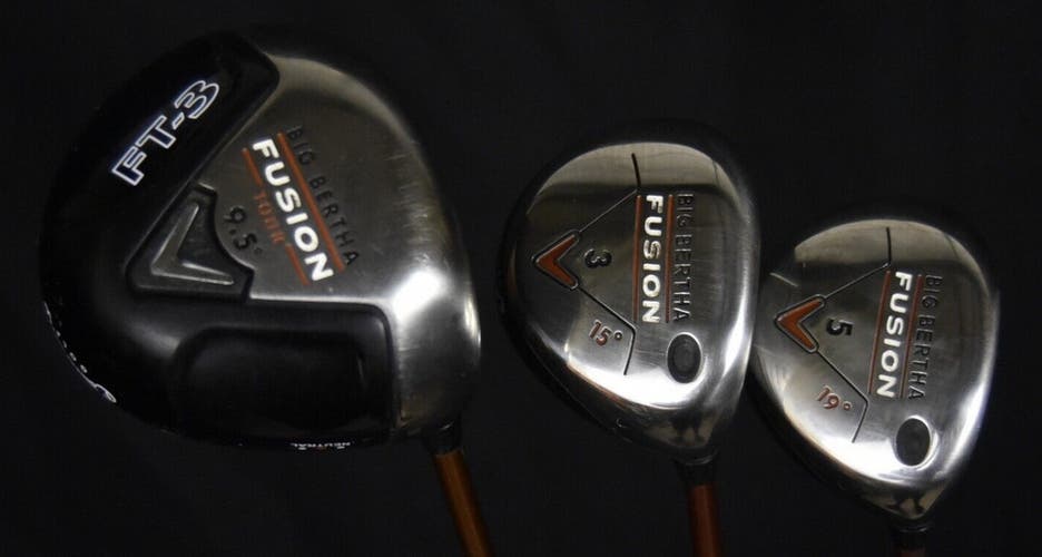 CLEVELAND BIG BERTHA FUSION SET DRIVER:44.5IN 3-WOOD:43IN 5-WOOD:42IN RH